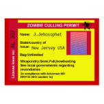zombi que entresaca el permiso plantilla de tarjeta personal