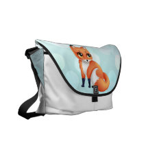 Zorro lindo del dibujo animado de Kawaii Bolsas De Mensajería