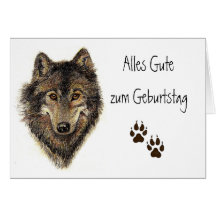 Zum Geburtstag, lobo, lobos, animal de Alles Gute Tarjeton