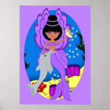 Zuri el poster púrpura de Merfaery y del delfín