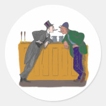 zwei Zigarrenraucher two cigar smokers Runder Aufkleber
