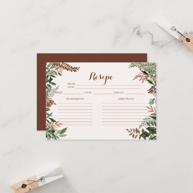 А de otoño deja tarjetas de recetas para la ducha  (Anverso/Reverso In Situ)