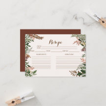 А de otoño deja tarjetas de recetas para la ducha 