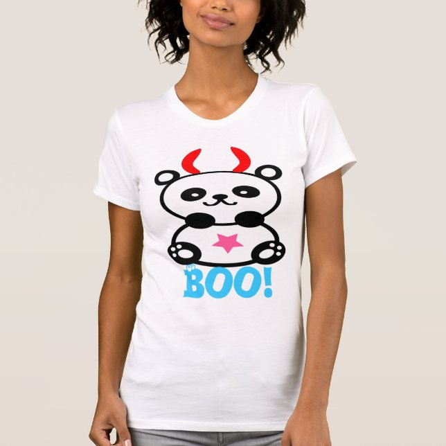 ஐ ♥ Devilish Cute BabyPanda ♥ camiseta femenina de (Anverso)