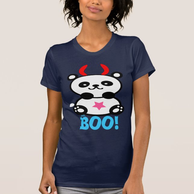ஐ ♥ Devilish Cute BabyPanda ♥ camiseta femenina de (Anverso)