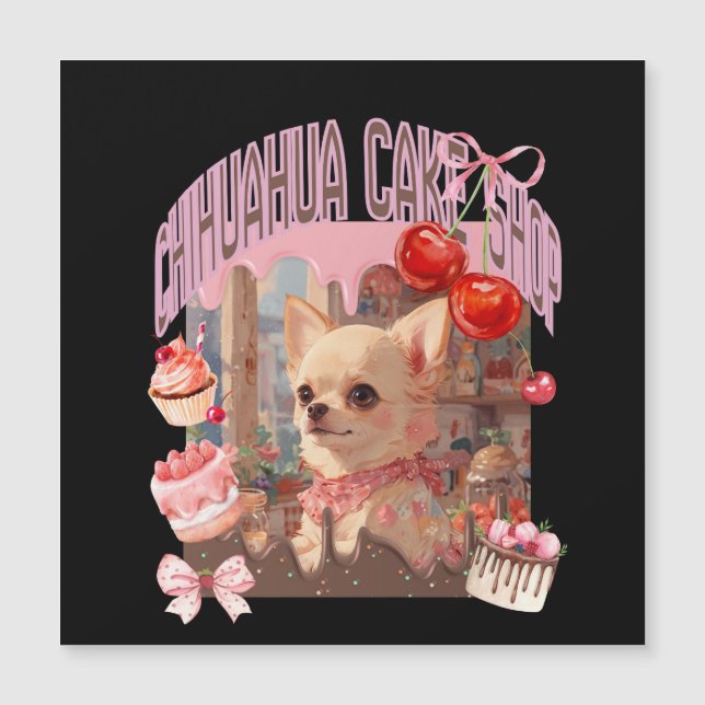 チワワのケーキ屋さん、スイーツ、子犬、リボン、cherry,girly好きのための (Anverso)