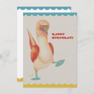 フラットカード バースデー Birthday Card -Blue-footed Boody-