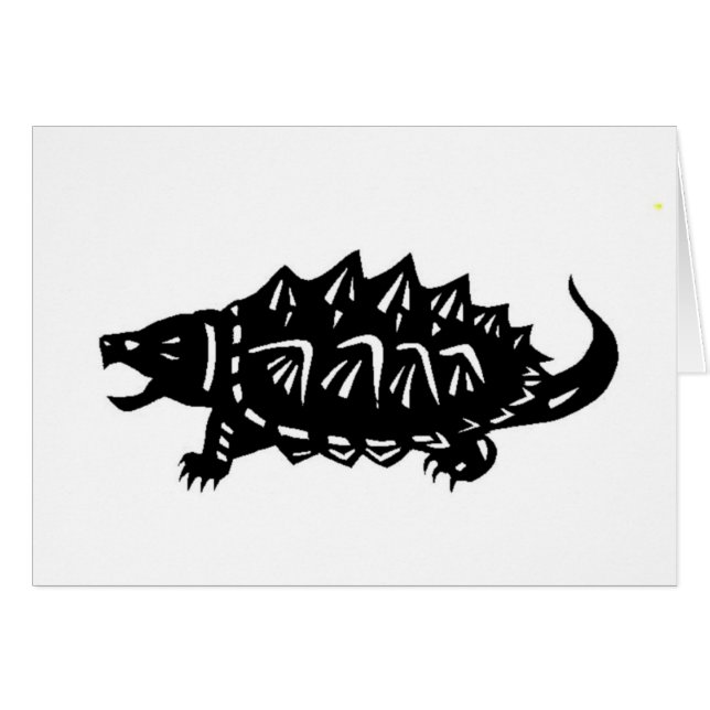ワニガメ　亀　切り絵　alligator snapping turtle, macroclemys (Anverso (Horizontal))