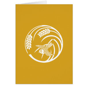 一 本 稲 の 丸 に 雀