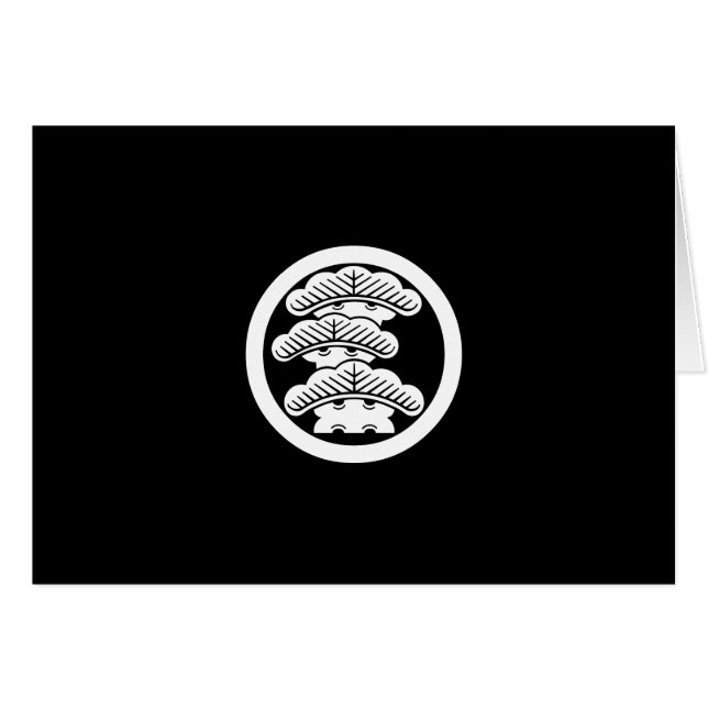 丸 に 左 三 階 松 (Anverso (Horizontal))