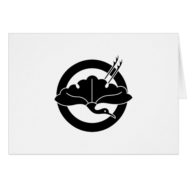 丸 に 銀 杏 鶴 (Anverso (Horizontal))