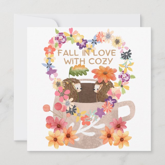 恋に落ちるハリネズミフラットカード (Anverso)