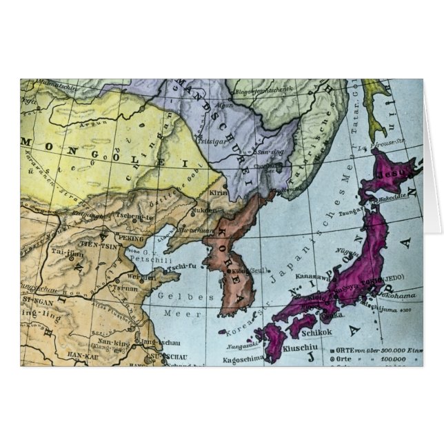 日本 teñido mano japonesa del mapa del vintage (Anverso (Horizontal))