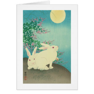 月 と 兎, 古 邨 Conejos y Luna, Koson, Ukiyo-e