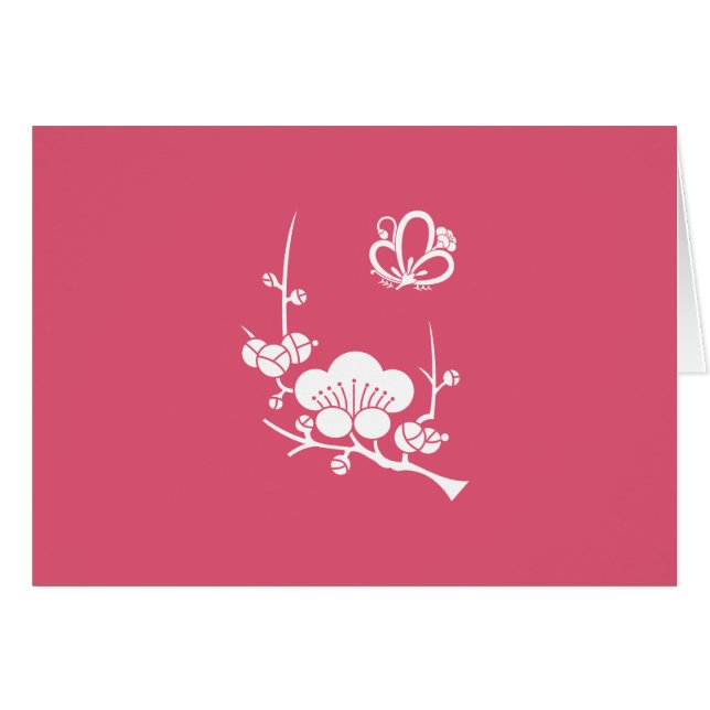 枝 梅 に 中 陰 梅 蝶 (Anverso (Horizontal))