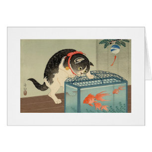猫 と 金 魚, 古 邨 Cat & Goldfish, Koson, Ukiyo-e