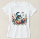 Buscar gato gris camisetas Acuarela