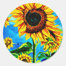 Buscar sunflower redondas pegatinas Azul