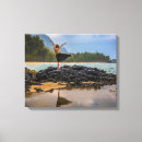 Buscar mujer en la playa lienzos Olas