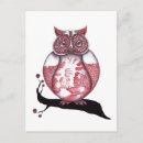 Buscar búho rojo postales Rosa