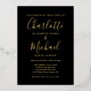 Buscar negro del oro boda invitaciones Invitados