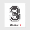 Buscar número tres pegatinas Deporte