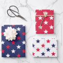Buscar estrellas azules blancas rojas papel de regalo Día de la independencia