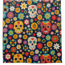 Buscar mexicana del calavera cortinas de baño Fondo