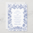 Buscar francés elegante invitaciones Polvorientas nupciales azules