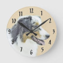 Buscar pastor australiano relojes de pared Tricolor