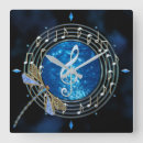 Buscar notas la música de relojes de pared Azul