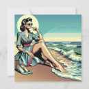Buscar mujer de los años 50 tarjetas Playa