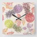 Buscar piña tropical relojes de pared Acuarela