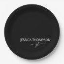 Buscar blanco y negro papel platos Monogramado