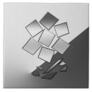 Buscar flores negras y grises azulejos Abstracto