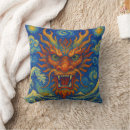 Buscar dragón oriental cojines Rojo