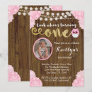 Buscar 1r del búho invitaciones de cumpleaños Rosa