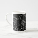 Buscar floral negro tazas Hoja