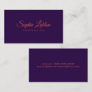 Buscar color morado oscuro de tarjetas de visita Minimalista