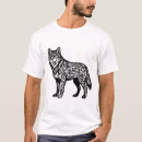 Buscar lobo tribal camisetas Blanco y negro