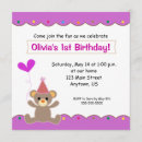 Buscar del chica invitaciones primer cumpleaños Adorable
