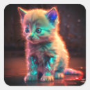 Buscar kitten cuadradas pegatinas Felino