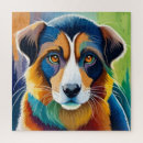 Buscar perro colorido puzzles Para niños