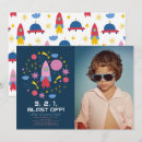 Buscar del cohete invitaciones de cumpleaños Espacio exterior