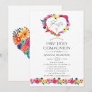 Buscar primera comunión floral invitaciones Flores
