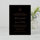 Buscar negro del oro boda invitaciones Sencillo