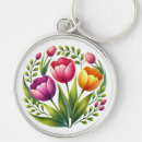 Buscar tulipanes coloridos llaveros Primavera