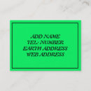 Buscar negro y verde tarjetas de visita General y unisex