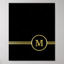 Buscar rayas del oro posters Monograma