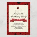 Buscar mariquita invitaciones Rojo